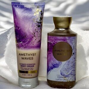 Bath and Body Works Amethyst Waves Body Cream & Shower Gel Gift Set NWT